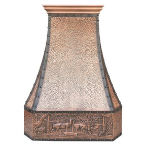 Fobest Farmhouse Copper Range Hood with Deer Apron Pattern FCP-58-Copper Range Hood-Fobest