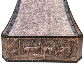 Fobest Farmhouse Copper Range Hood with Deer Apron Pattern FCP-58-Copper Range Hood-Fobest