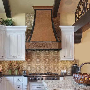 Fobest Farmhouse Copper Range Hood with Deer Apron Pattern FCP-58-Copper Range Hood-Fobest