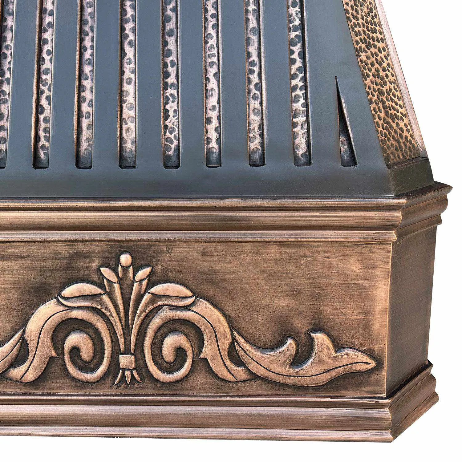 Fobest Farmhouse Copper Range Hood with Fence Straps FCP-20-Copper Range Hood-Fobest