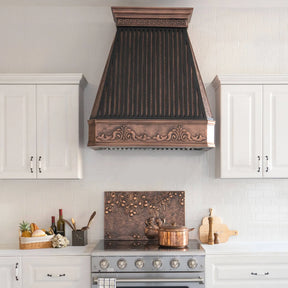Fobest Farmhouse Copper Range Hood with Fence Straps FCP-20-Copper Range Hood-Fobest
