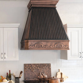 Fobest Farmhouse Copper Range Hood with Fence Straps FCP-20-Copper Range Hood-Fobest