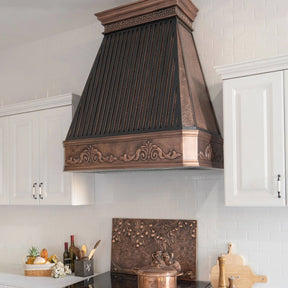 Fobest Farmhouse Copper Range Hood with Fence Straps FCP-20-Copper Range Hood-Fobest