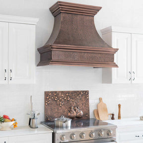 Fobest Farmhouse Copper Range Hood with Rustic Crown FCP-31-Copper Range Hood-Fobest
