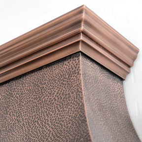 Fobest Farmhouse Copper Range Hood with Rustic Crown FCP-31-Copper Range Hood-Fobest