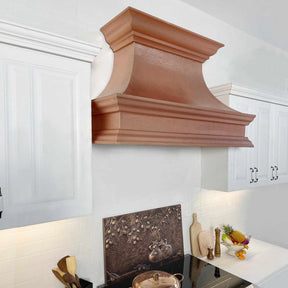 Fobest Farmhouse Copper Range Hood with Rustic Crown FCP-31-Copper Range Hood-Fobest