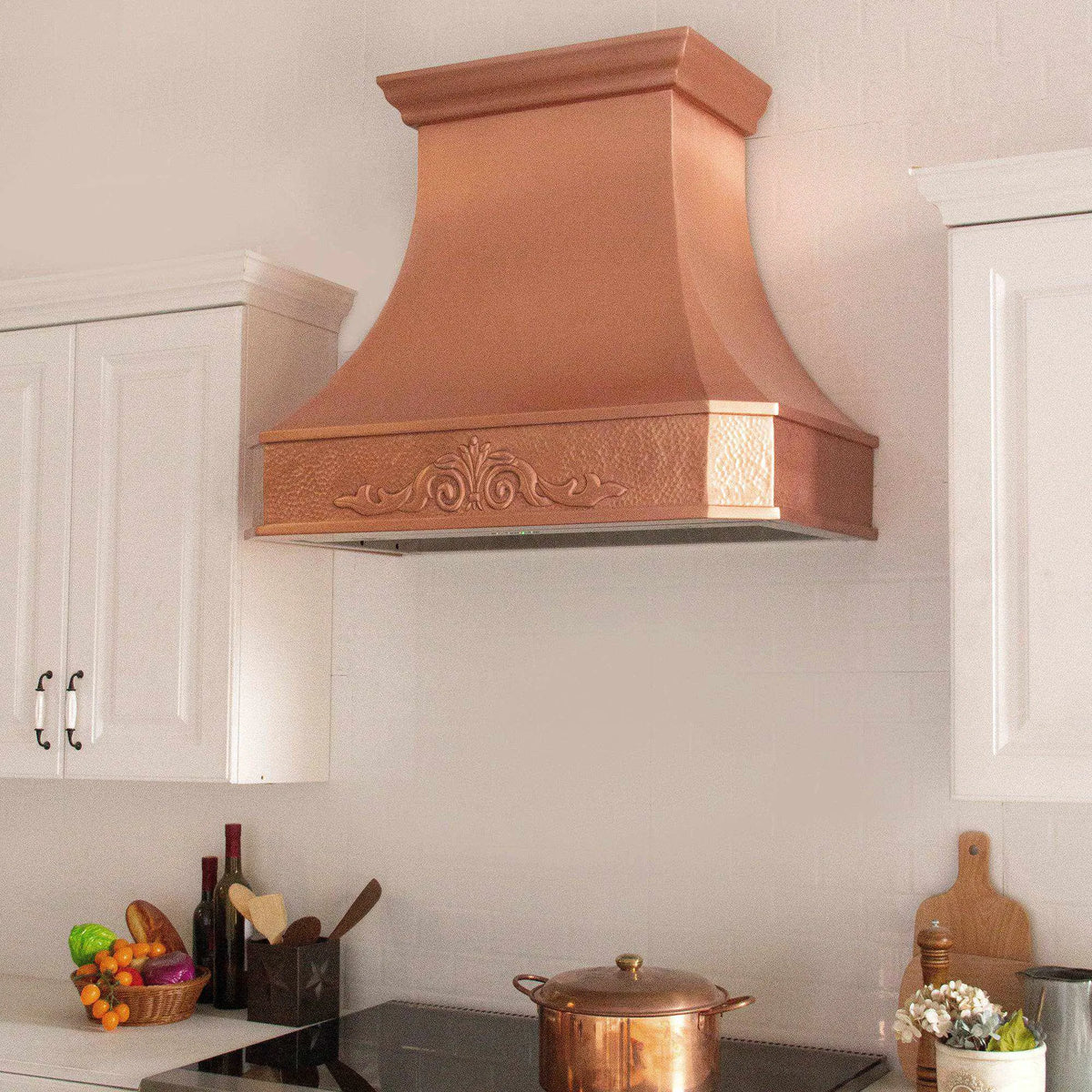 Fobest Farmhouse Copper Range Hood with Vintage Apron FCP-67-Copper Range Hood-Fobest