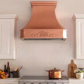 Fobest Farmhouse Copper Range Hood with Vintage Apron FCP-67-Copper Range Hood-Fobest