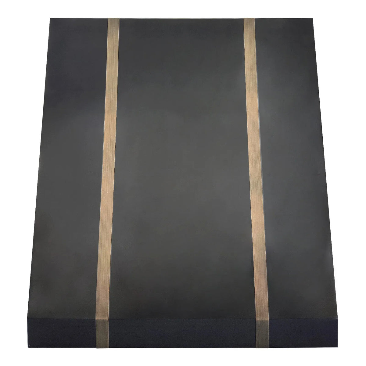 Fobest Flat Dark Zinc Vent Hood with Brass Straps FSS-420-Stainless Steel Range Hood-Fobest