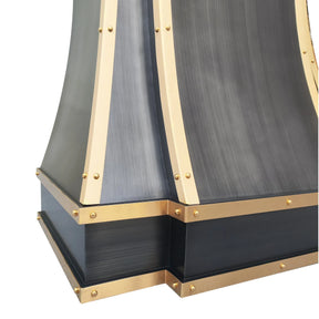 Fobest Grey Stainless Steel Range Hood with Brass Color FSS-313-Stainless Steel Range Hood-Fobest