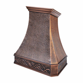 Fobest Hammerd Copper Range Hood with Sloped Top Crown Design FCP-145-Copper Range Hood-Fobest