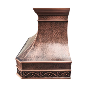 Fobest Hammered Copper Range Hood with Decorative Trim FCP-300