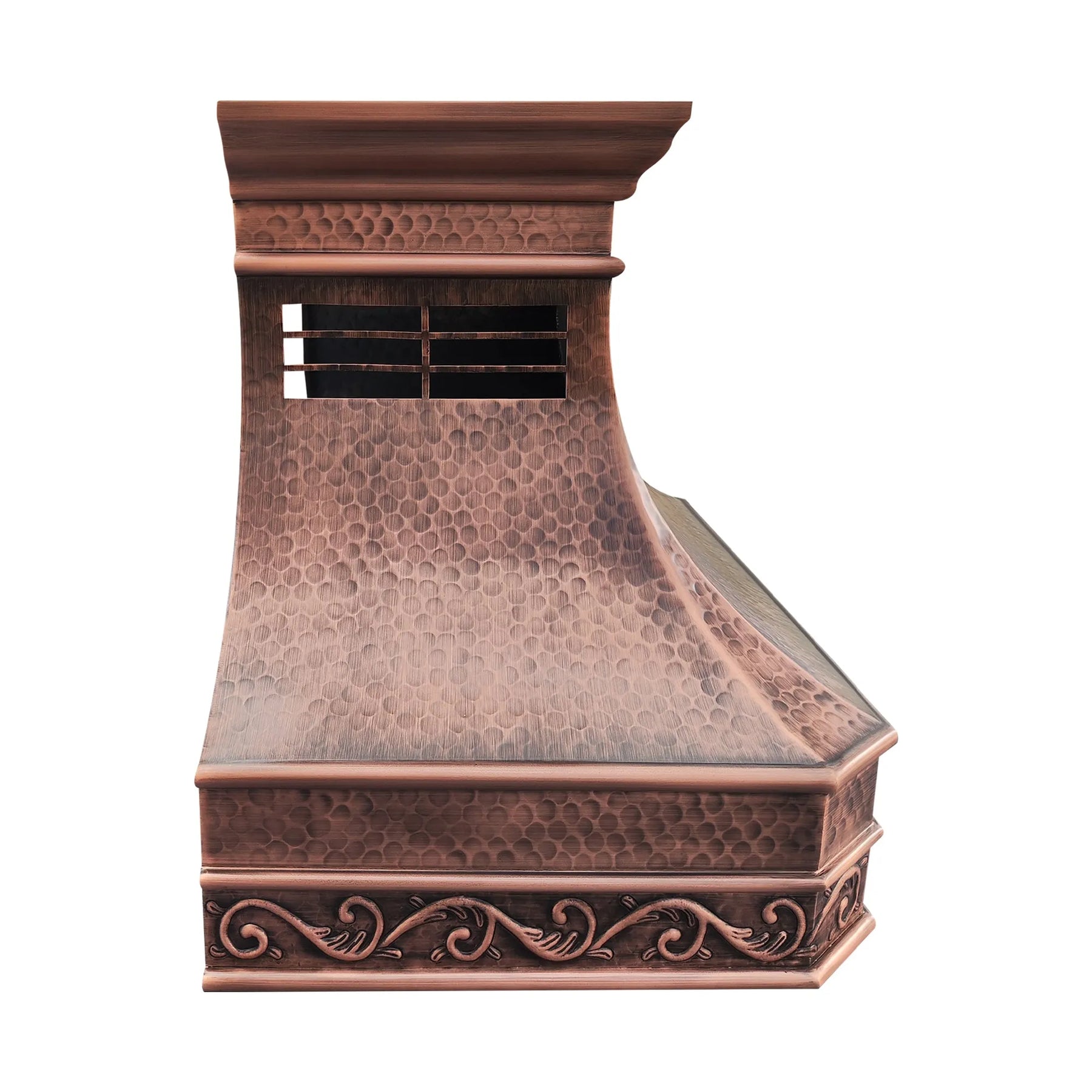 Fobest Hammered Copper Range Hood with Decorative Trim FCP-300