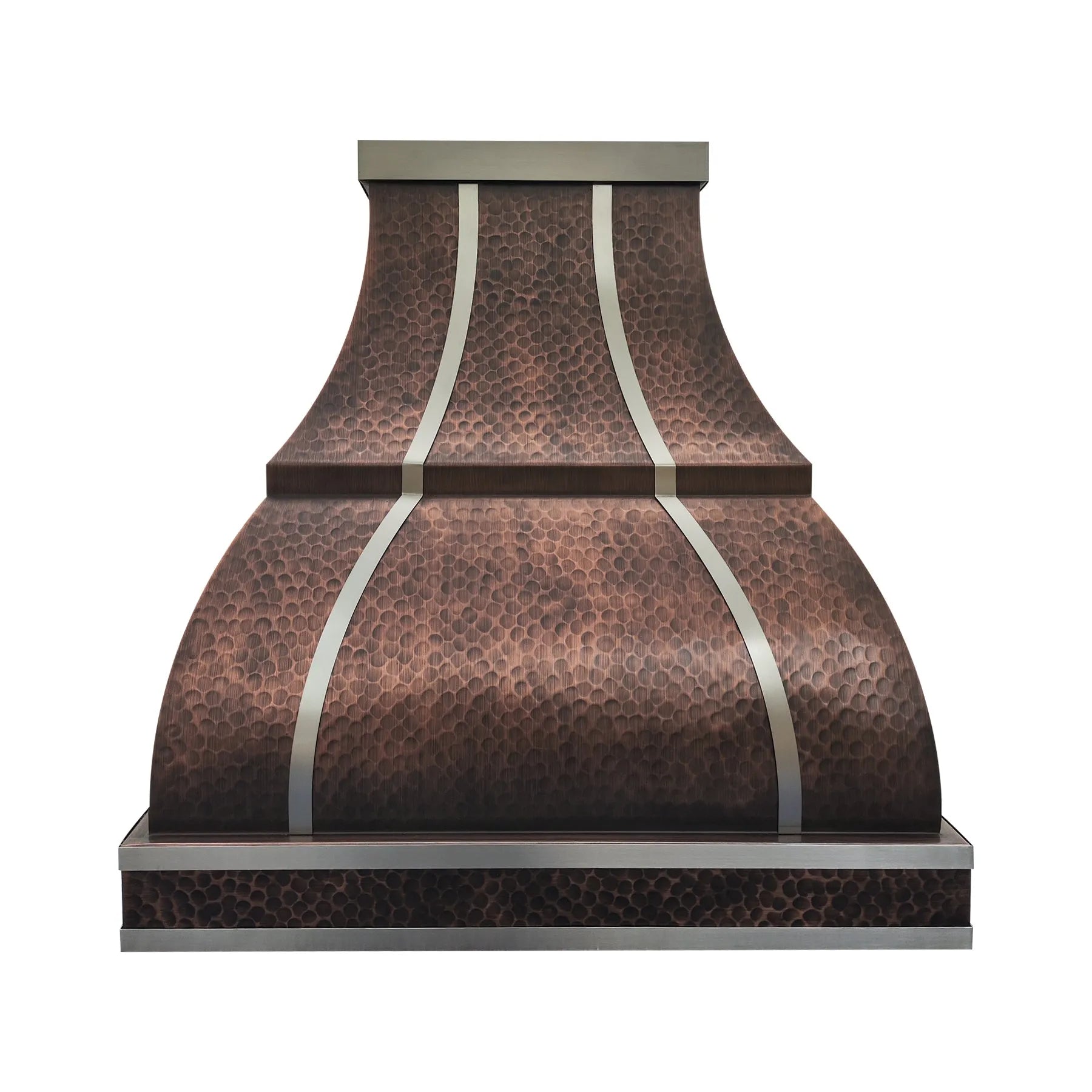 Fobest Hammered Copper Range Hood with Stainless Steel Straps-FCP-287-Copper Range Hood-Fobest