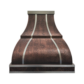 Fobest Hammered Copper Range Hood with Stainless Steel Straps-FCP-287-Copper Range Hood-Fobest