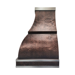 Fobest Hammered Copper Range Hood with Stainless Steel Straps-FCP-287-Copper Range Hood-Fobest