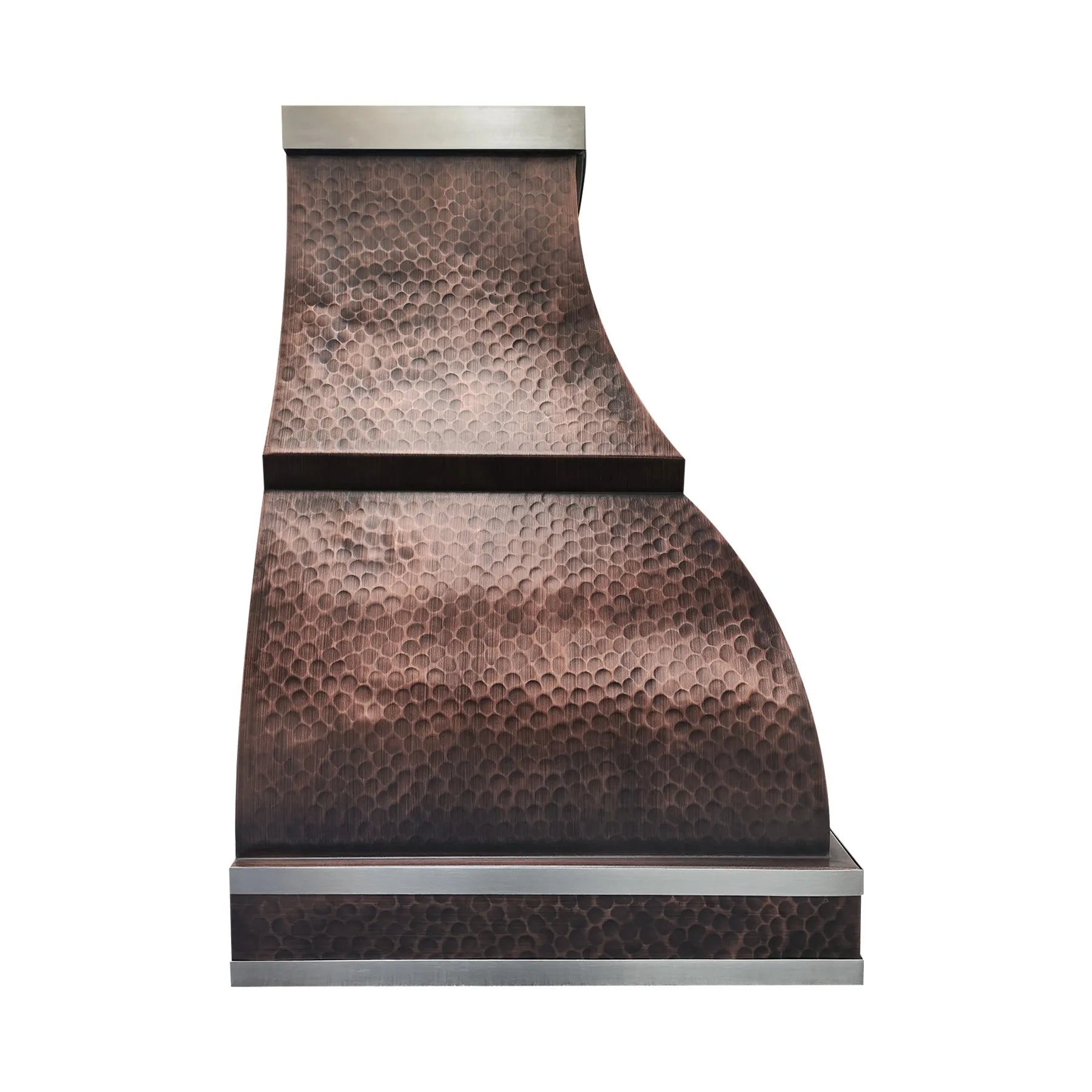 Fobest Hammered Copper Range Hood with Stainless Steel Straps-FCP-287-Copper Range Hood-Fobest