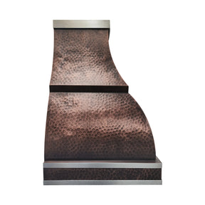 Fobest Hammered Copper Range Hood with Stainless Steel Straps-FCP-287-Copper Range Hood-Fobest