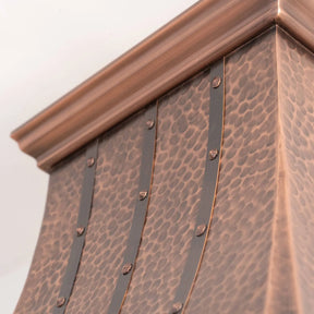 Fobest Hammered Copper Range Hood with Three Straps- FCP-104-Copper Range Hood-Fobest