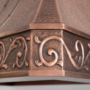 Fobest Hammered Copper Range Hood with Three Straps- FCP-104-Copper Range Hood-Fobest