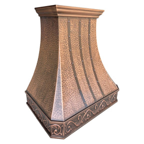 Fobest Hammered Copper Range Hood with Three Straps- FCP-104-Copper Range Hood-Fobest