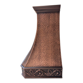 Fobest Hammered Copper Range Hood with Three Straps- FCP-104-Copper Range Hood-Fobest