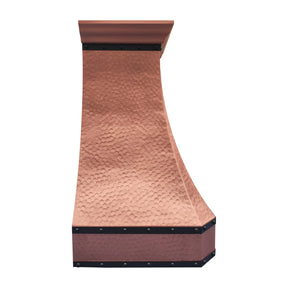 Fobest Hammered Copper Vent Hood with Dark Rivet Bands FCP-293