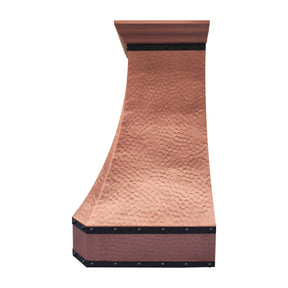 Fobest Hammered Copper Vent Hood with Dark Rivet Bands FCP-293