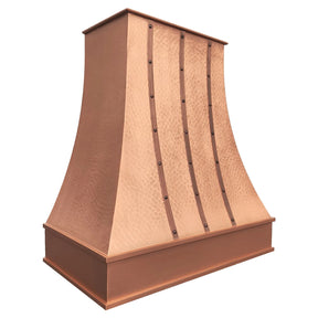 Fobest Hammered Kitchen Range Hood with Vertical Straps FCP-267-Copper Range Hood-Fobest