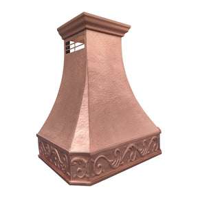 Fobest Handcrafted Copper Hood with Decorative Apron FCP-285-Copper Range Hood-Fobest