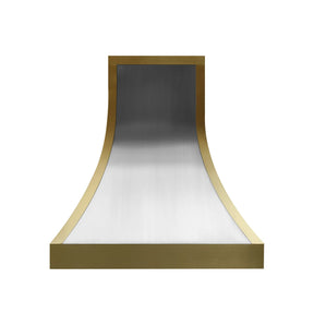 Fobest Handcrafted Stainless Steel Range Hood with Brass Band FSS-94-Stainless Steel Range Hood-Fobest
