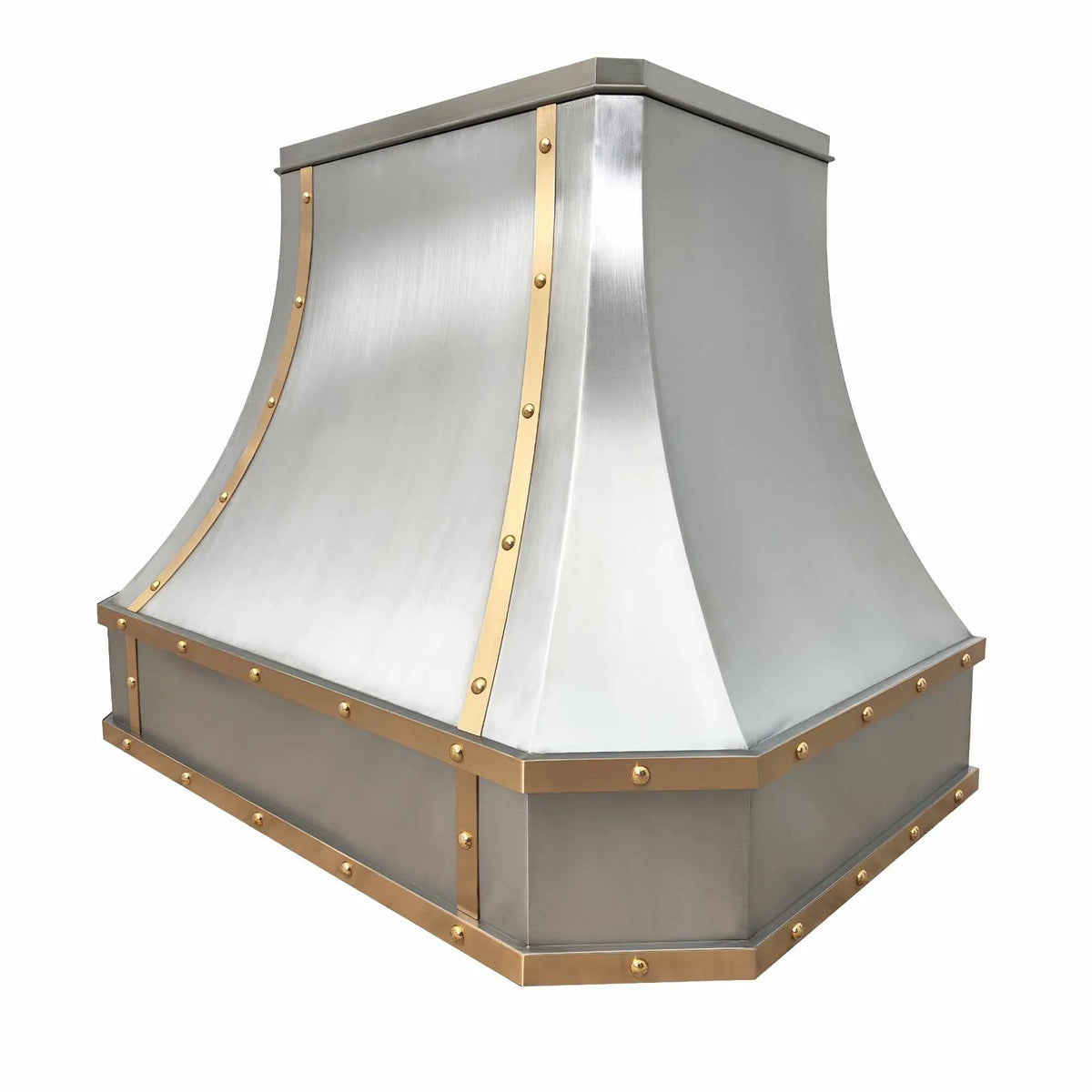 Fobest Industrial Stainless Steel Range Hood with Brass Trims FSS-208-Stainless Steel Range Hood-Fobest
