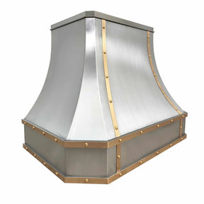 Fobest Industrial Stainless Steel Range Hood with Brass Trims FSS-208-Stainless Steel Range Hood-Fobest