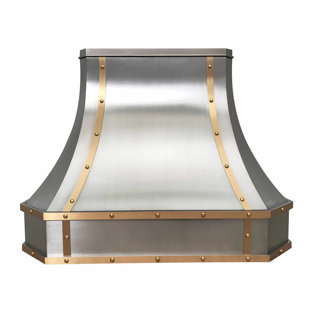 Fobest Industrial Stainless Steel Range Hood with Brass Trims FSS-208-Stainless Steel Range Hood-Fobest