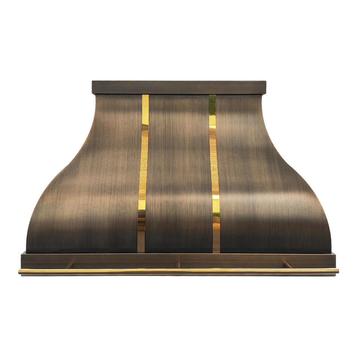 Fobest Island Brass Range Hood with Polished Gold Straps FSS-425-Stainless Steel Range Hood-Fobest