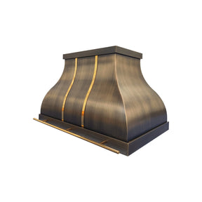 Fobest Island Brass Range Hood with Polished Gold Straps FSS-425-Stainless Steel Range Hood-Fobest