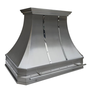 Fobest Island Range Hood with Polished Straps FSS-368-Stainless Steel Range Hood-Fobest