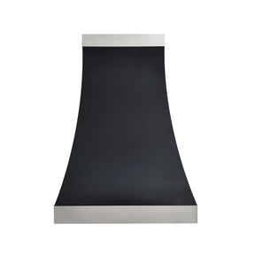 Fobest Kitchen Black Vent Hood with Stainless Bands FSS-372-Stainless Steel Range Hood-Fobest