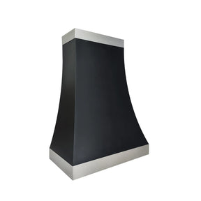 Fobest Kitchen Black Vent Hood with Stainless Bands FSS-372-Stainless Steel Range Hood-Fobest