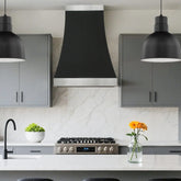 Fobest Kitchen Black Vent Hood with Stainless Bands FSS-372-Stainless Steel Range Hood-Fobest