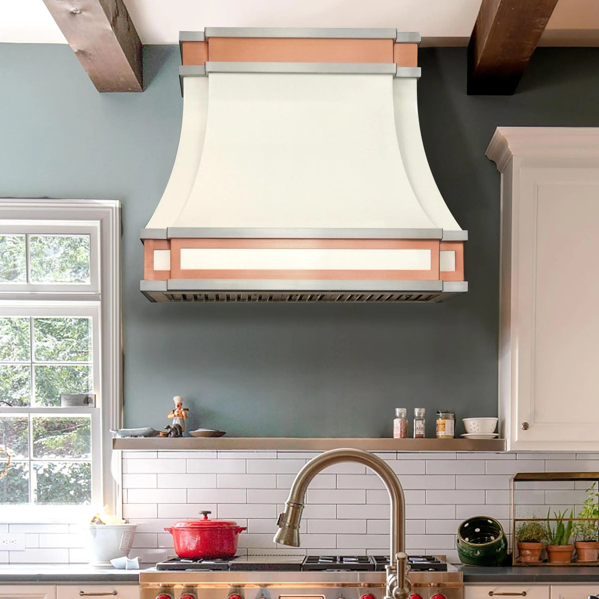 Fobest Kitchen Range Hood with Copper Trims FSS-346-Stainless Steel Range Hood-Fobest