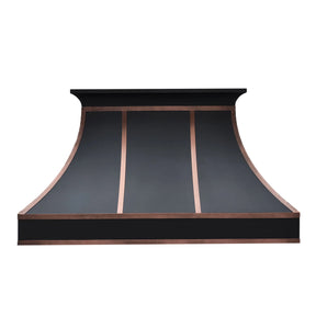 Fobest Kitchen Vent Hood with Antique Copper Band FSS-354-Stainless Steel Range Hood-Fobest