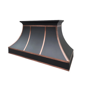 Fobest Kitchen Vent Hood with Antique Copper Band FSS-354-Stainless Steel Range Hood-Fobest