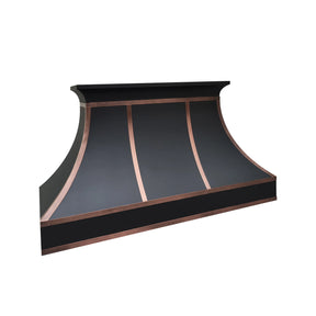 Fobest Kitchen Vent Hood with Antique Copper Band FSS-354-Stainless Steel Range Hood-Fobest