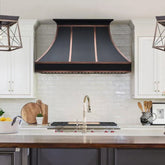 Fobest Kitchen Vent Hood with Antique Copper Band FSS-354-Stainless Steel Range Hood-Fobest