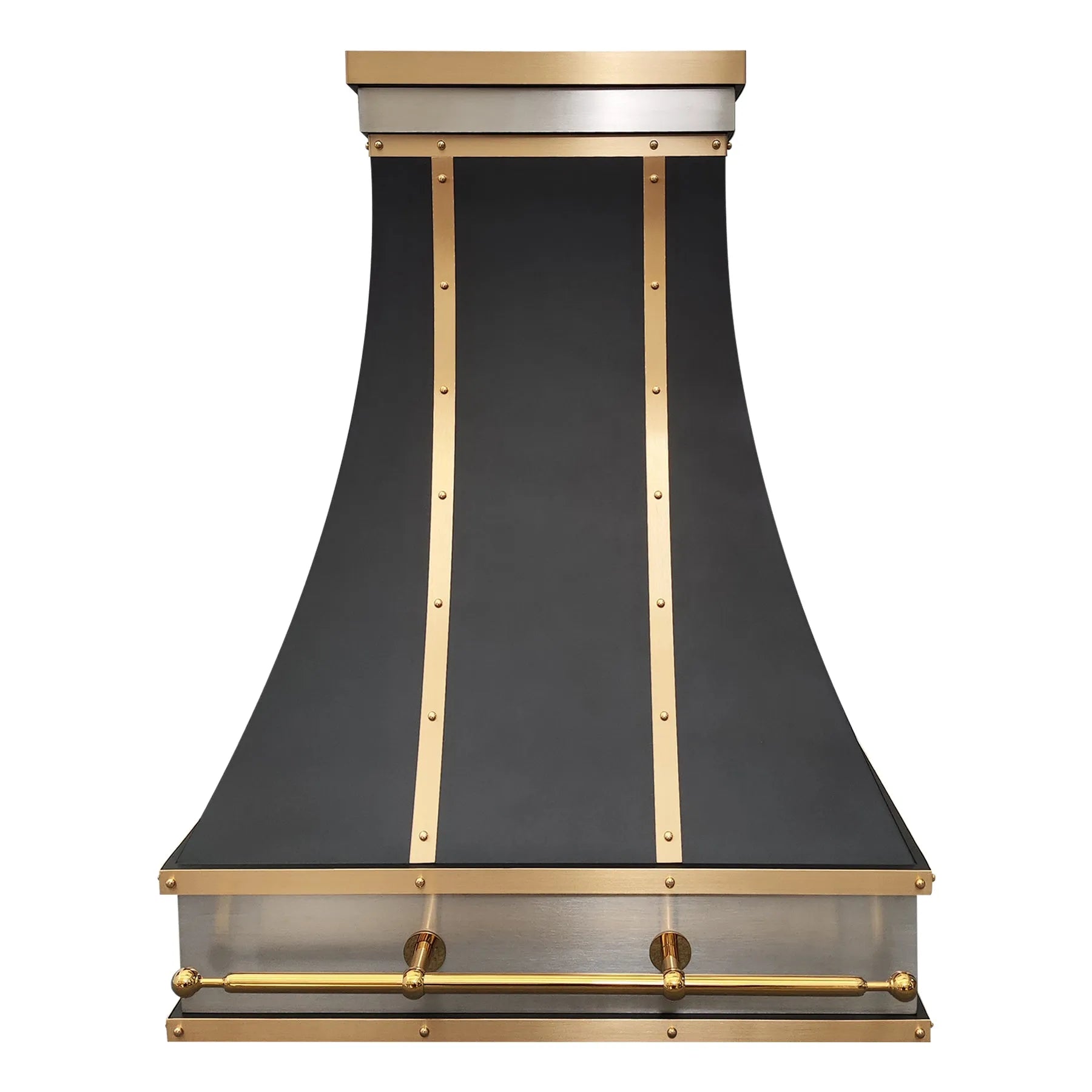 Fobest Luxury Black Range Hood with Straps FSS-124-Stainless Steel Range Hood-Fobest