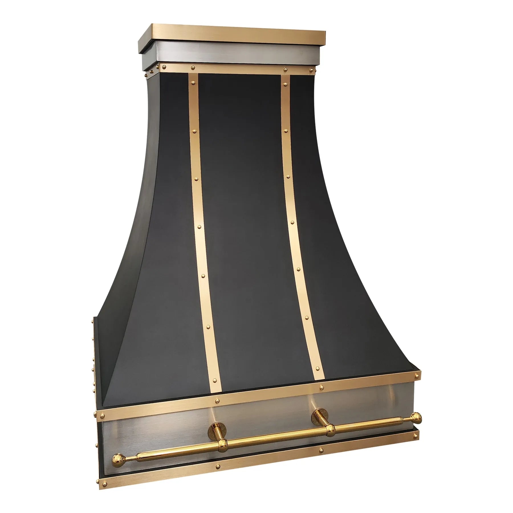 Fobest Luxury Black Range Hood with Straps FSS-124-Stainless Steel Range Hood-Fobest