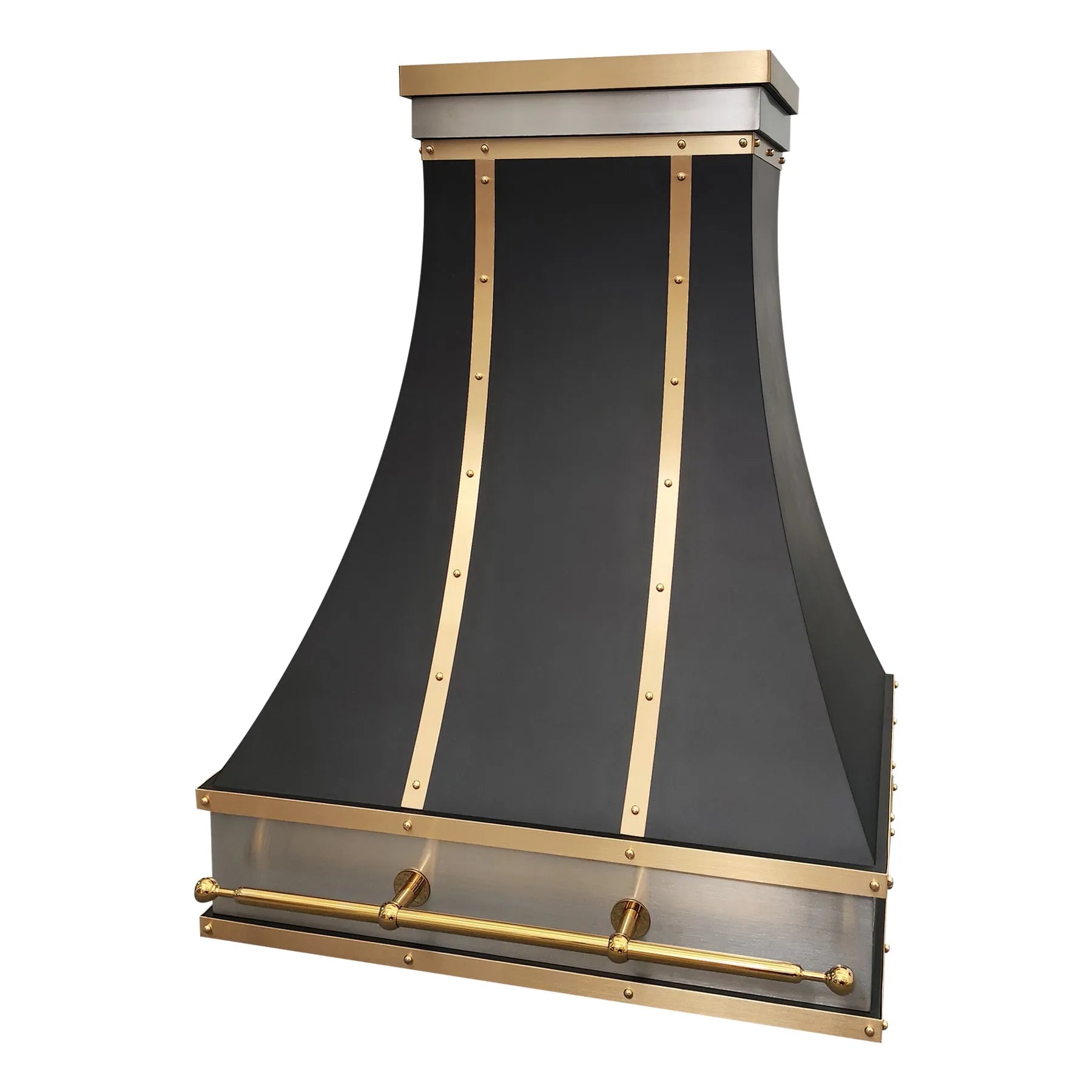 Fobest Luxury Black Range Hood with Straps FSS-124-Stainless Steel Range Hood-Fobest