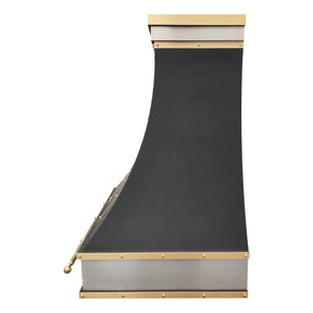 Fobest Luxury Black Range Hood with Straps FSS-124-Stainless Steel Range Hood-Fobest