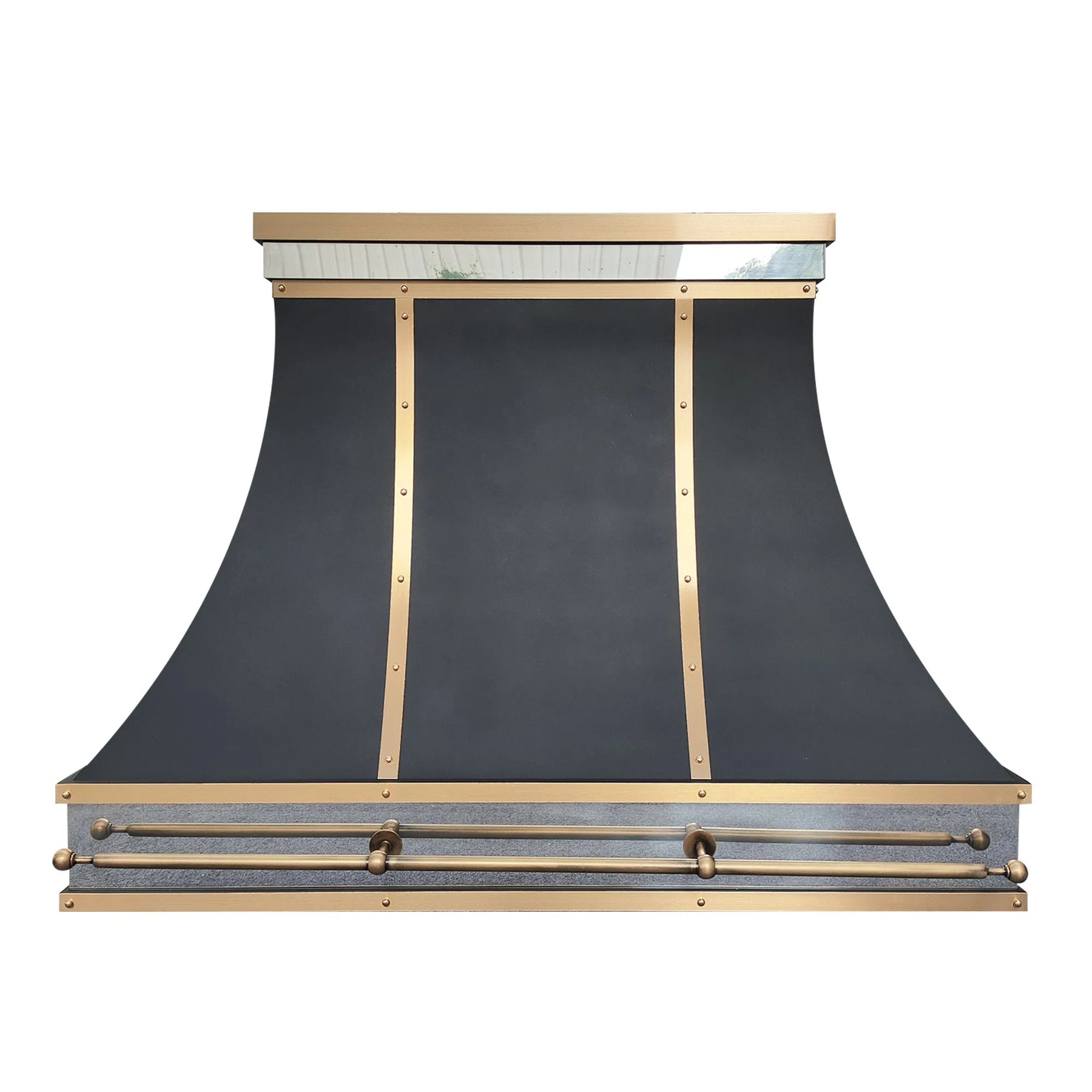 Fobest Luxury Black Range Hood with Straps FSS-124-Stainless Steel Range Hood-Fobest